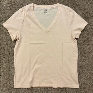 J.CREW Cream/Peach Slub Cotton Tee